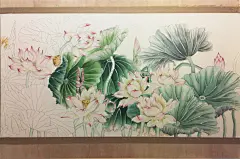 宝石戒指  的插画 临摹 水彩荷花······龟速进度
