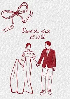 备婚请柬—婚纱照小众插画 - 小红书