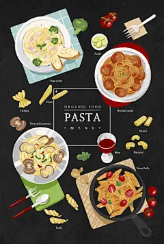 手绘风创意高级感创意手绘美食插画