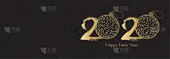 2020,春节,绘画插图,动物手,可爱的,传统,贺卡,球,新年前夕,雪