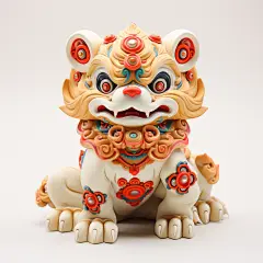 简约立体狮子元素素材图片AI图