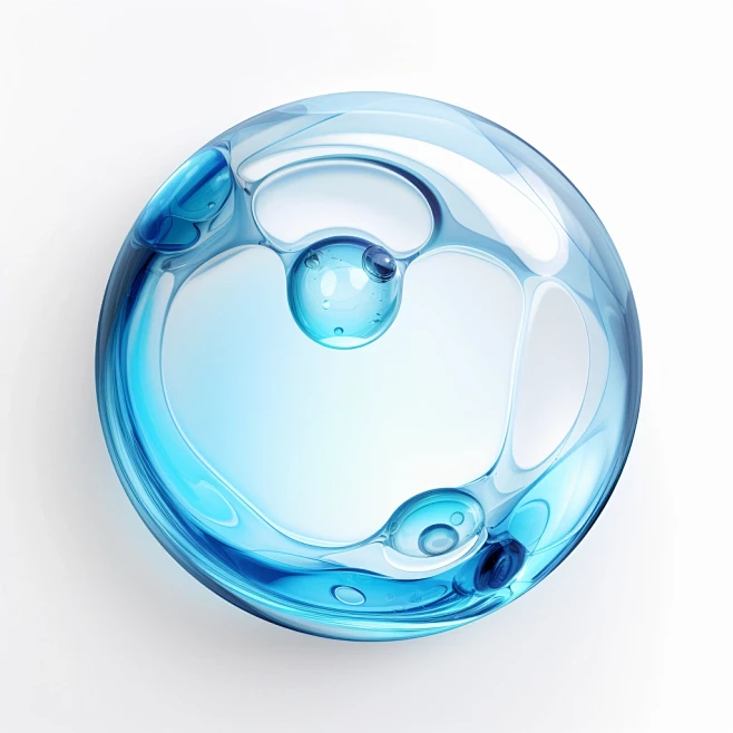 A circular blue larg...