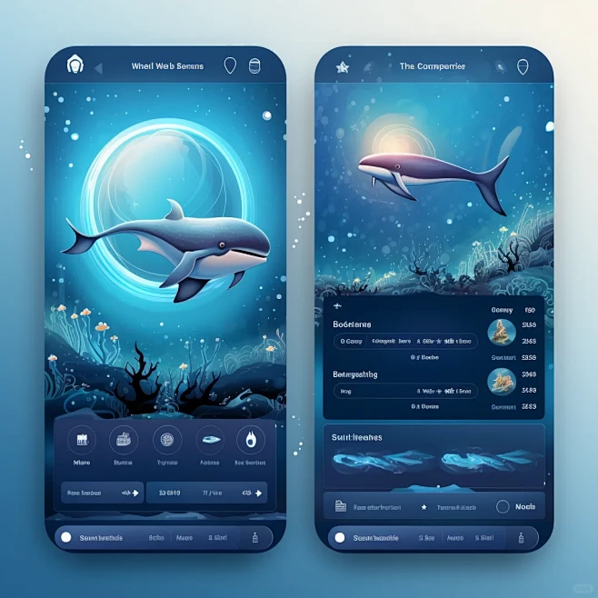 AIGC|海洋世界手机界面设计