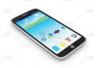 触摸屏智能手机隔离在白色背景