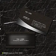黑色拉丝金属名片模板下载