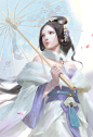 umbrella, wang xiao : A girl with umbrella