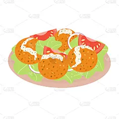 素食矢量插图。