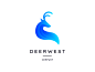 D E E R W E S T | Deer Logo 3d l a z y d o g t h e q u i c k b r o w n f o x colorful gradient deer logo minimalist animal deer illustration graphic design vector minimal logo design logo branding