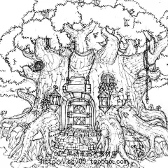 【游戏原画集】韩国设计师线稿【场景系列】场景线稿 CG设定素材-淘宝网
