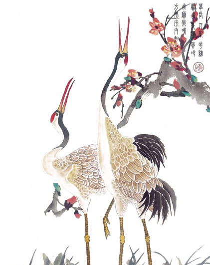 牡丹梅花书画牡丹书画梅花树花花草水墨画水墨书画中国画素材PNG