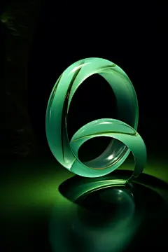 翡翠雕刻玉石翡翠手镯摄影图
