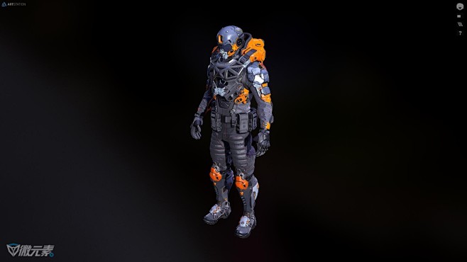 pbr次时代科幻未来宇宙太空机甲战士外骨骼装甲