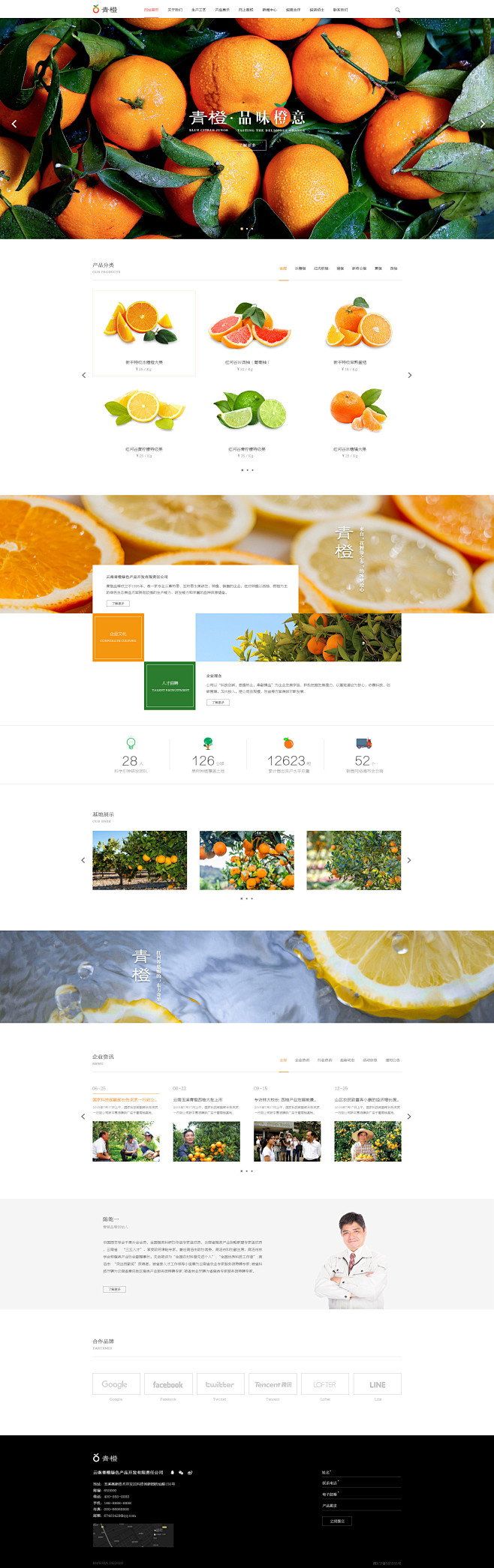 农业鲜橙企业网站首页设计_段建祥_68D...
