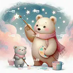 Ai产生的 家庭 动物 自然 星星 绘画 夜空 艺术 神奇