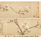 文徵明 白玉兰图卷 画芯行书跋文书法古画真迹高清复制原大文人画-淘宝网