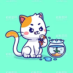 卡通猫  - 源文件下载【酷图网】可爱,卡通,手绘猫,猫猫,猫咪