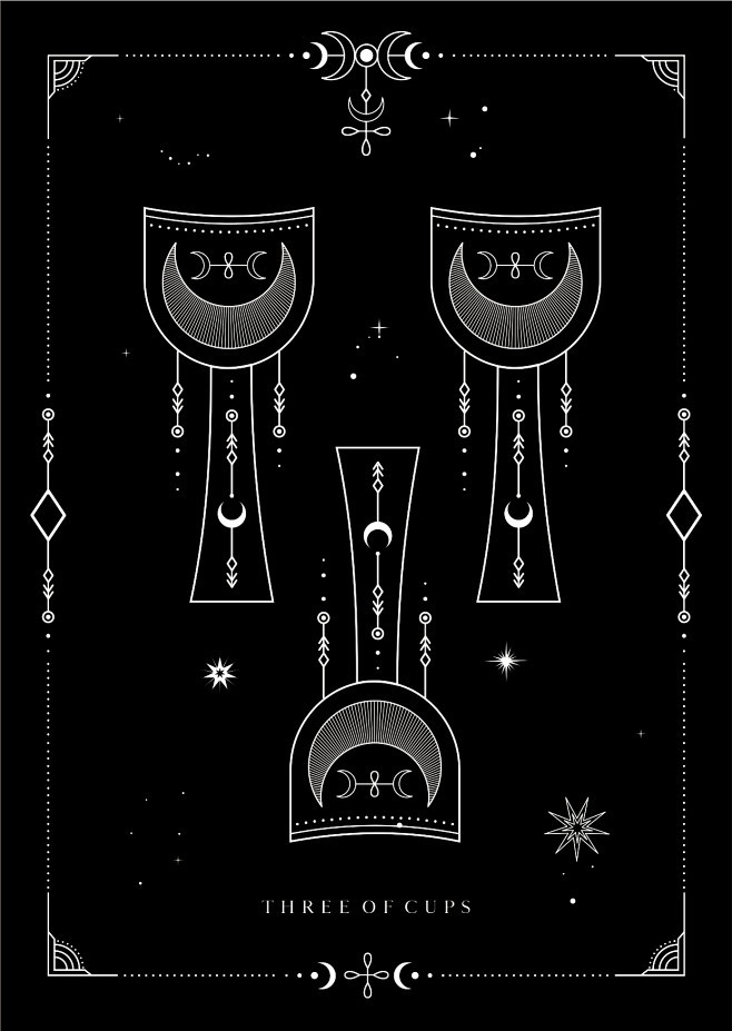 神秘魔法魔术花卉手势月亮太阳金箔透明免抠...