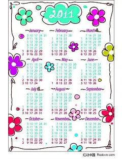 儿童画风格的年历2011|2011年|年历|日历模板|矢量花纹|矢量设计模板|矢量素材|年历年画日历|台历，年历|年历台历|国画年历年历卡