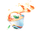 国潮风泡茶红茶手绘元素图片素材