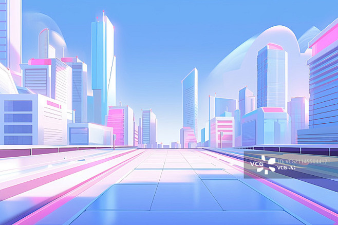 【AI数字艺术】城市与空白道路地面 3D...