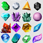 圆形多边形菱形宝石钻石水晶图标素材 手游游戏UI设计常用素材-淘宝网