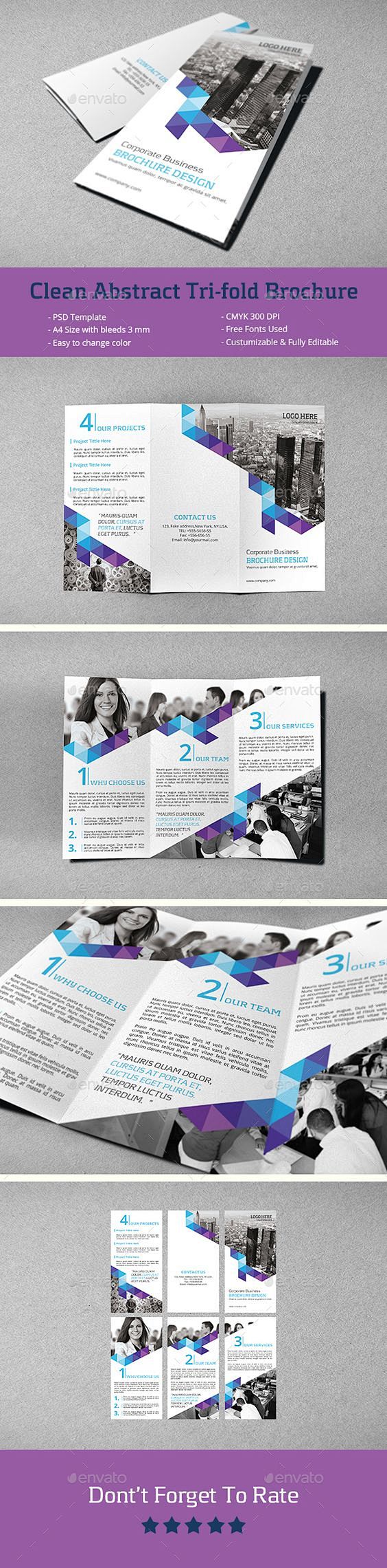 Clean Abstract Tri-f...