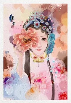 水彩插画之戏曲人物3