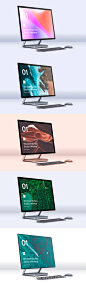 微软工作站一体机网页UI贴图样机PSD模板素材 Microsoft Surface Studio 2 Mockups :  