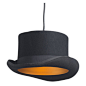 Zuo Modern - Aspiration Ceiling Light, The Top Hat by Zuo Modern - Smart from head to toe, the aspiration ceiling lamp also known as the top hat pendant, made from pashmina upholstery in black with gold details, is the tip of the top! Add instant style an