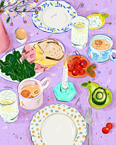 椰花糖采集到美食插画