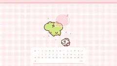 2月全尺寸壁纸！吹泡泡，bo！ 
卡通 电脑壁纸 二月 cr：花栗鼠Toby