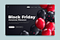 Realistic black friday landing page template
