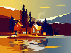 mokact采集到Dribbble插画色彩、构图、风格