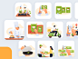 Restaurant Illustration Pack - Illustrations : Restaurant Illustration is a High-Quality and Customable Illustrations Library.

What scenes are?
- Restaurant 
- Food and beverages (lunch, dinner, breakfast)
- Food e commerce
- Delivery services
- Chef and