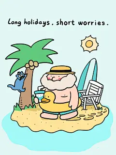 BOBO插画|假期 沙滩 阳光 享受️☀