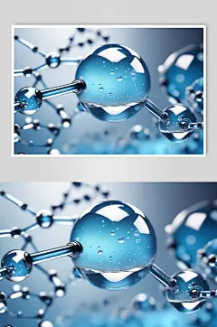 AI数字艺术医美液体泡泡分子3d医疗模型