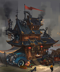 蒸汽朋克建筑-花瓣网|陪你做生活的设计师 | 原画建筑设计