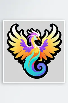 创意凤凰卡通插画装饰贴图-众图网