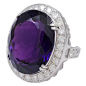 Grand Amethyst and Diamond Platinum Ring
紫水晶和钻石的白金戒指@北坤人素材