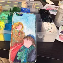 休息的时候画的手机壳 #carol 参考电影的某版海报