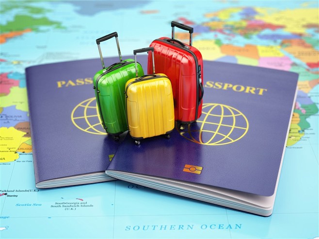 签证护照等旅游元素图