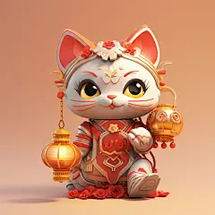 可爱卡通招财猫素材图片