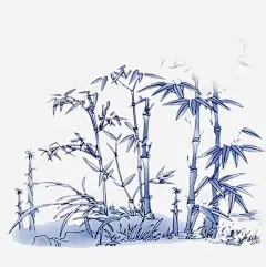 蓝色水墨竹林 元素 免抠png 设计图片 免费下载 页面网页 平面电商 创意素材