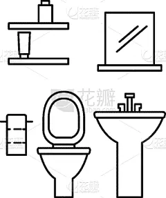 轮廓,住宅房间,卫生间,计算机图标,管道工,室内,白色,黑色,建筑,图像