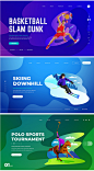 体育运动足球滑雪篮球banner轮播网页海报卡通插画PSD设计素材-淘宝网