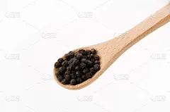 木匙,白色背景,黑胡椒子,香料,食品,食品杂货,浆果,成分,调味品,木制
