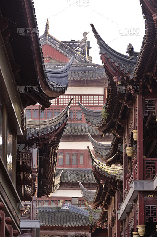 古老的,上海,豫园,垂直画幅,无人,亭台...