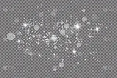 发出光的效果。矢量插图。圣诞节的闪光。灰尘。