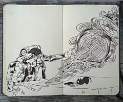 他每天一幅钢笔手绘，已经坚持365天！