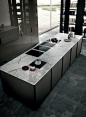 Hideaway linear oak kitchen with island FRAME BLADE | Kitchen by MODULNOVA_3